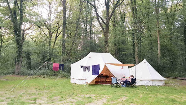 Kijkje in de tent van Stefan