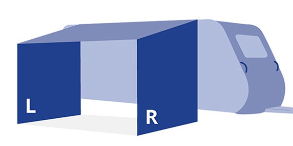 caravan linker en rechterzijwand aan luifel